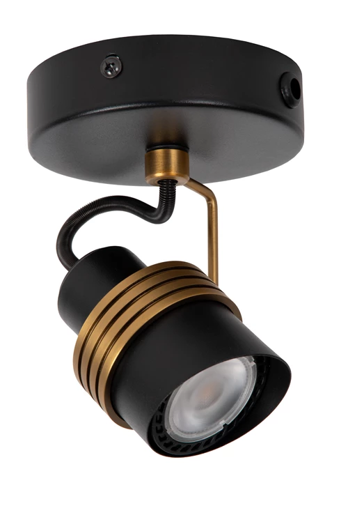 Lucide TUNDRAN - Ceiling spotlight - 1xGU10 - Black - turned off